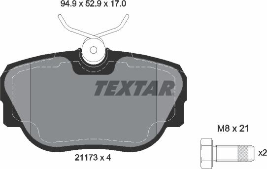 Textar 2117302 - Kit pastiglie freno, Freno a disco autozon.pro