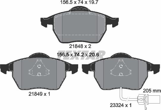 Textar 2184903 - Kit pastiglie freno, Freno a disco autozon.pro