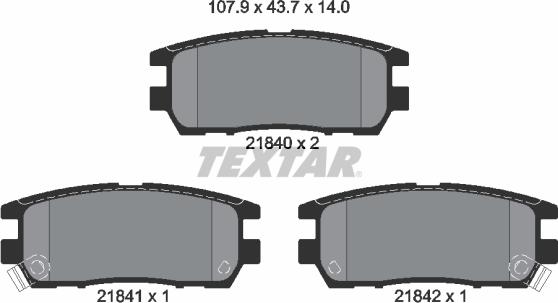 Textar 2184002 - Kit pastiglie freno, Freno a disco autozon.pro