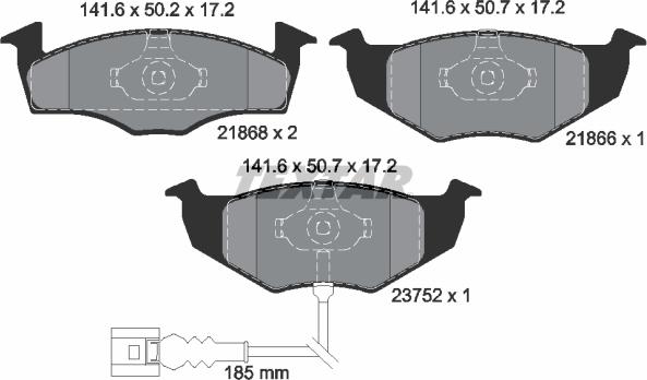 Textar 2186801 - Kit pastiglie freno, Freno a disco autozon.pro