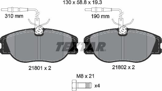 Textar 89003600 - Kit freno, Freno a disco autozon.pro