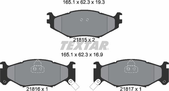 Textar 2181501 - Kit pastiglie freno, Freno a disco autozon.pro