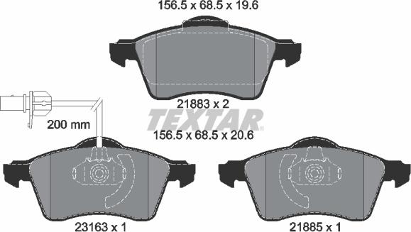 Textar 2188501 - Kit pastiglie freno, Freno a disco autozon.pro