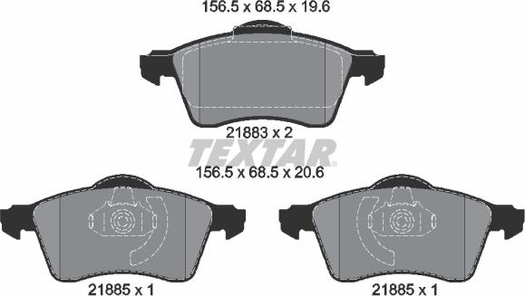 Textar 2188302 - Kit pastiglie freno, Freno a disco autozon.pro