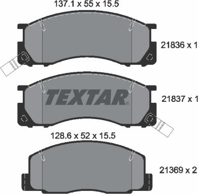 Textar 2183601 - Kit pastiglie freno, Freno a disco autozon.pro