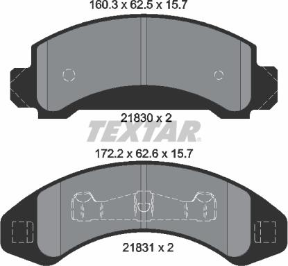 Textar 2183001 - Kit pastiglie freno, Freno a disco autozon.pro