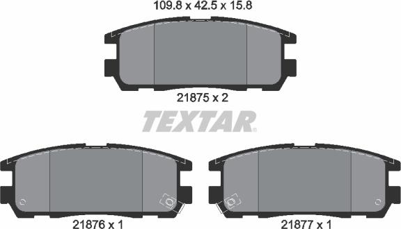 Textar 2187501 - Kit pastiglie freno, Freno a disco autozon.pro