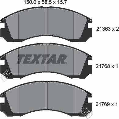 Textar 2136301 - Kit pastiglie freno, Freno a disco autozon.pro