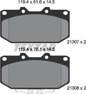 Textar 2130701 - Kit pastiglie freno, Freno a disco autozon.pro