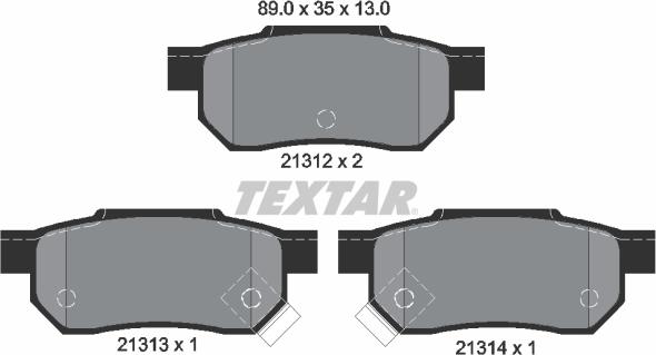 Textar 2131201 - Kit pastiglie freno, Freno a disco autozon.pro