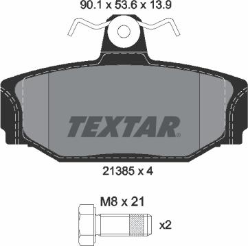 Textar 2138501 - Kit pastiglie freno, Freno a disco autozon.pro