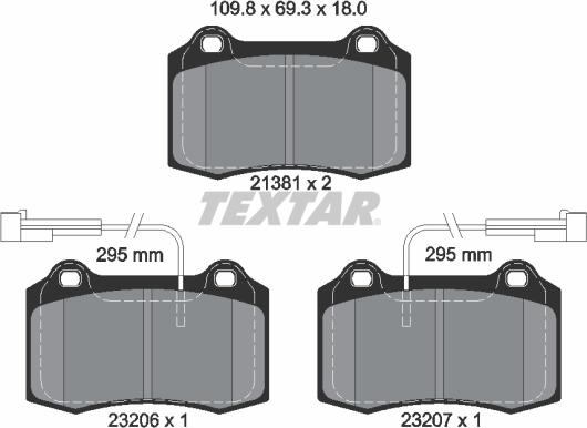 Textar 2138103 - Kit pastiglie freno, Freno a disco autozon.pro