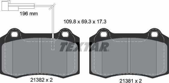 Textar 2138201 - Kit pastiglie freno, Freno a disco autozon.pro