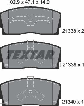 Textar 2133801 - Kit pastiglie freno, Freno a disco autozon.pro