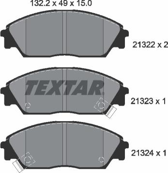 Textar 2132201 - Kit pastiglie freno, Freno a disco autozon.pro