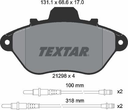 Textar 2129802 - Kit pastiglie freno, Freno a disco autozon.pro