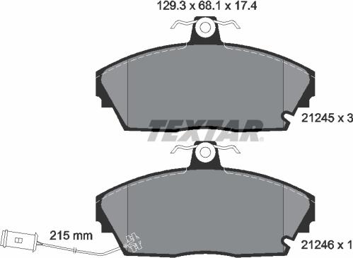 Textar 2124501 - Kit pastiglie freno, Freno a disco autozon.pro