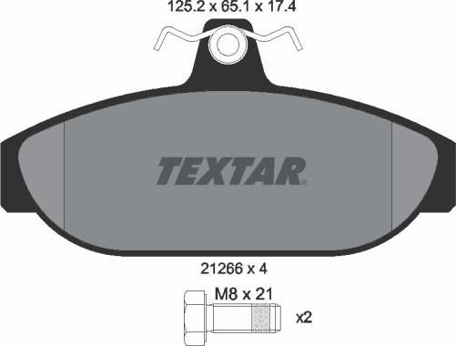 Textar 2126601 - Kit pastiglie freno, Freno a disco autozon.pro