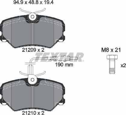 Textar 2120909 - Kit pastiglie freno, Freno a disco autozon.pro