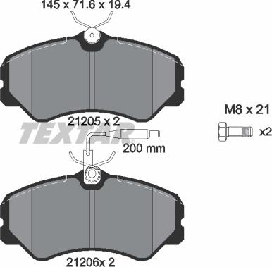 Textar 2120501 - Kit pastiglie freno, Freno a disco autozon.pro