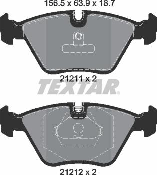 Textar 2121102 - Kit pastiglie freno, Freno a disco autozon.pro