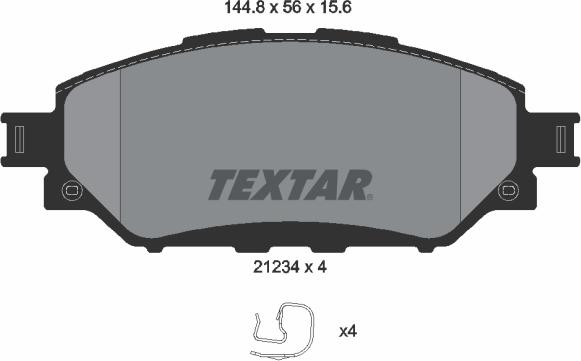 Textar 2123401 - Kit pastiglie freno, Freno a disco autozon.pro