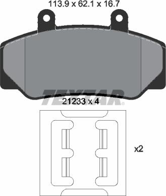 Textar 2123302 - Kit pastiglie freno, Freno a disco autozon.pro