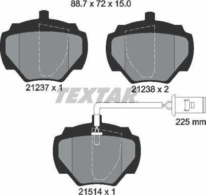 Textar 2123701 - Kit pastiglie freno, Freno a disco autozon.pro