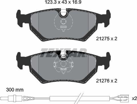 Textar 2127501 - Kit pastiglie freno, Freno a disco autozon.pro