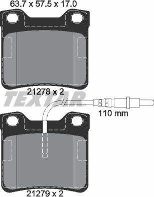 Textar 2127801 - Kit pastiglie freno, Freno a disco autozon.pro