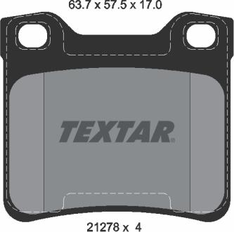 Textar 2127803 - Kit pastiglie freno, Freno a disco autozon.pro