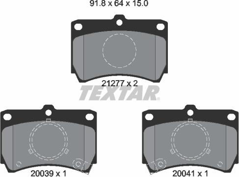 Textar 2127702 - Kit pastiglie freno, Freno a disco autozon.pro