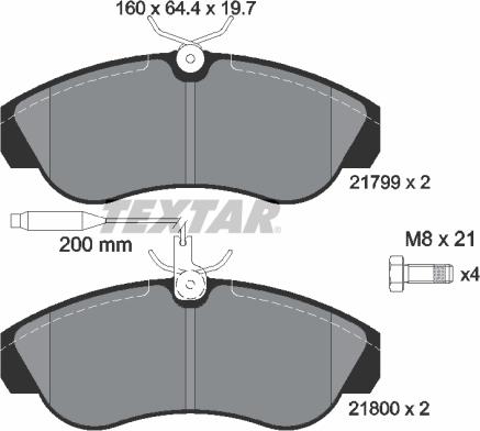 Textar 2179901 - Kit pastiglie freno, Freno a disco autozon.pro