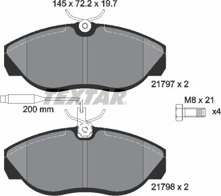 Textar 2179701 - Kit pastiglie freno, Freno a disco autozon.pro