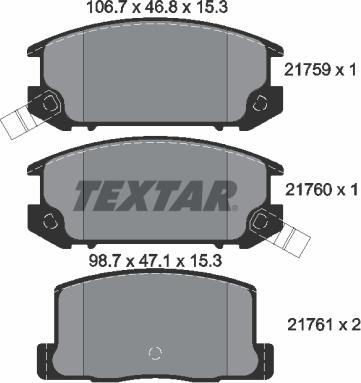 Textar 2175901 - Kit pastiglie freno, Freno a disco autozon.pro