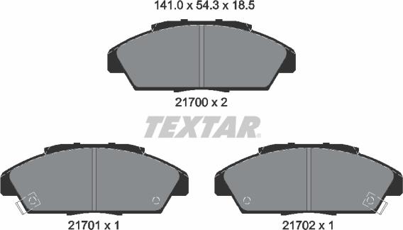 Textar 2170001 - Kit pastiglie freno, Freno a disco autozon.pro