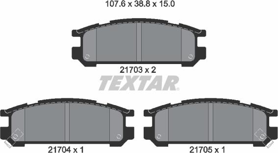 Textar 2170301 - Kit pastiglie freno, Freno a disco autozon.pro