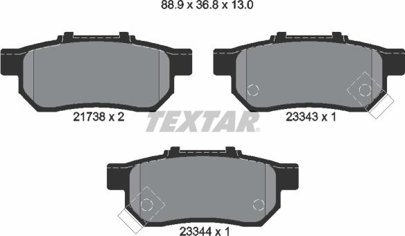 Textar 2173801 - Kit pastiglie freno, Freno a disco autozon.pro