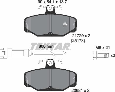 Textar 2172901 - Kit pastiglie freno, Freno a disco autozon.pro