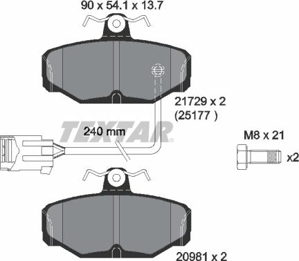 Textar 2172902 - Kit pastiglie freno, Freno a disco autozon.pro