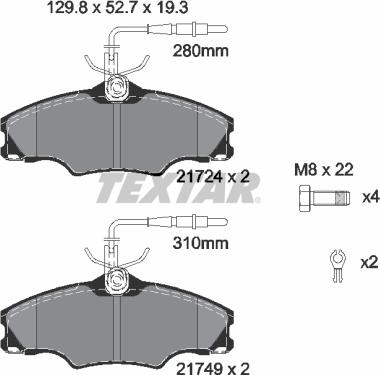 Textar 2172402 - Kit pastiglie freno, Freno a disco autozon.pro