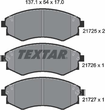 Textar 2172501 - Kit pastiglie freno, Freno a disco autozon.pro