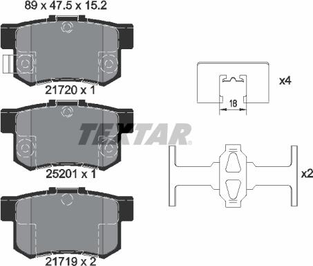 Textar 2172001 - Kit pastiglie freno, Freno a disco autozon.pro