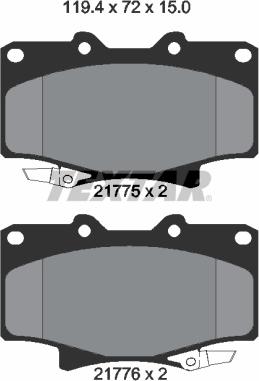 Textar 2177501 - Kit pastiglie freno, Freno a disco autozon.pro