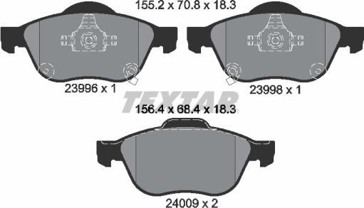 Textar 2399601 - Kit pastiglie freno, Freno a disco autozon.pro