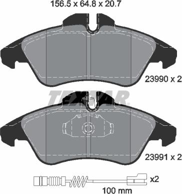 Textar 2399002 - Kit pastiglie freno, Freno a disco autozon.pro