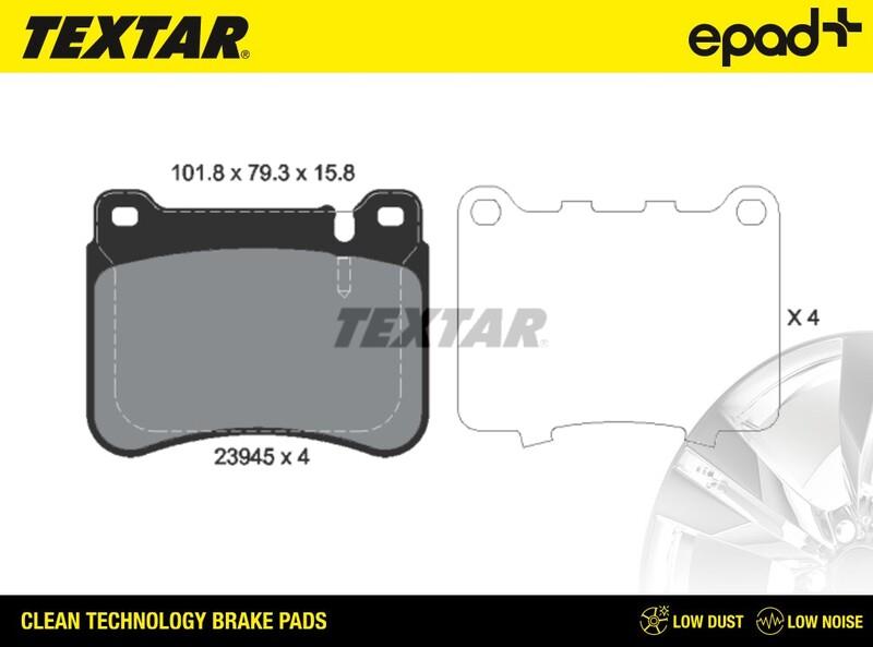 Textar 2394501CP - Kit pastiglie freno, Freno a disco autozon.pro