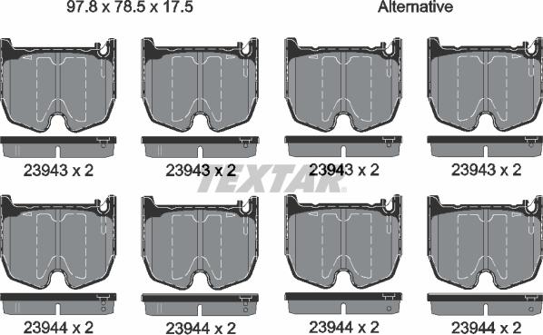 Textar 2394301 - Kit pastiglie freno, Freno a disco autozon.pro