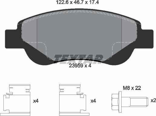 Textar 2395901 - Kit pastiglie freno, Freno a disco autozon.pro