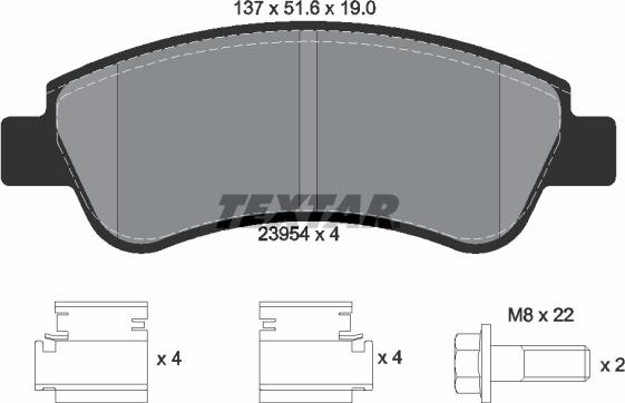 Textar 2395401 - Kit pastiglie freno, Freno a disco autozon.pro